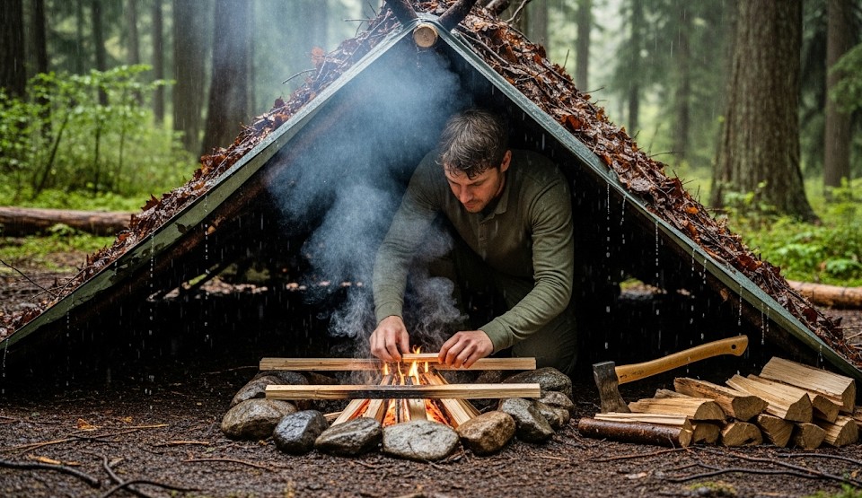 Building a Rainproof Fire After Days of Rain thumbnail